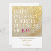 Carte de Noël Psaume Moderne Marbre Poussière d'Or (Devant / Derrière)