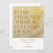 Carte de Noël Psaume Moderne Poussière d'Or (Devant / Derrière)