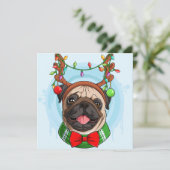 Carte de Noël Pug (Debout devant)