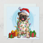 Carte de Noël Pug (Devant / Derrière)
