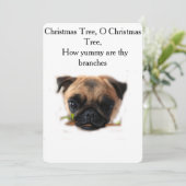 Carte de Noël Pug de vacances (Debout devant)
