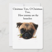 Carte de Noël Pug de vacances (Devant)