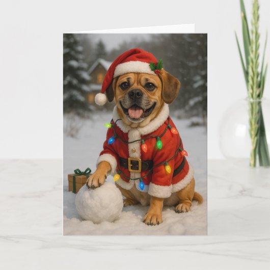 Carte de Noël Puggle (Devant)