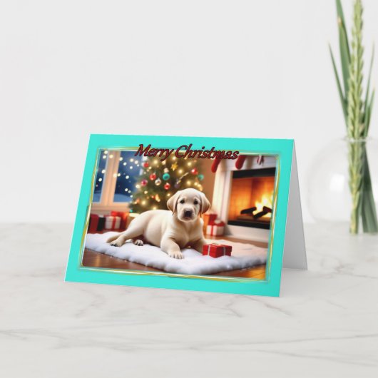 Carte de Noël Pup Labrador (Devant)