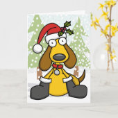 Carte de Noël Puppy Holiday (Fleur jaune)