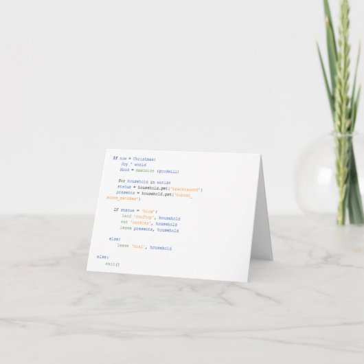 Carte de Noël Python (Devant)