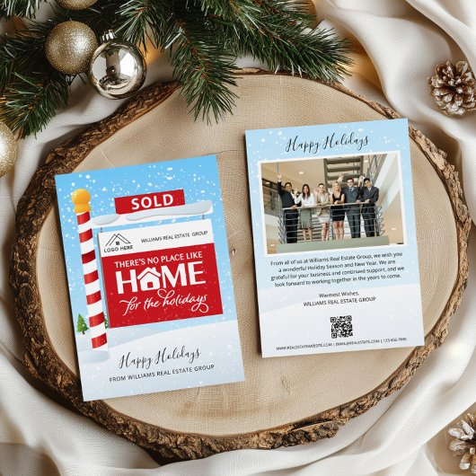 Carte de Noël QR Code Panneau Vendu Immobilier