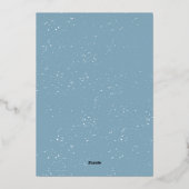 Carte de Noël « Que la neige tombe » bleu feuille (Verso)