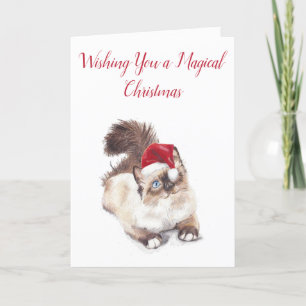 Carte de Noël Ragdoll par Artist GV Hemmings