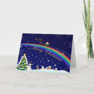 Carte de Noël Rainbow Père Noël