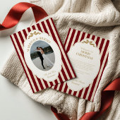 Carte de Noël rayée avec photo