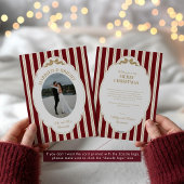 Carte de Noël rayée avec photo
