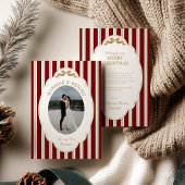 Carte de Noël rayée avec photo