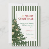 Carte de Noël rayée avec sapin (Devant)