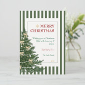 Carte de Noël rayée avec sapin (Debout devant)
