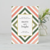 Carte de Noël rayée simple et moderne (Debout devant)