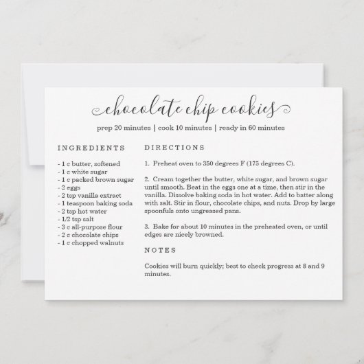 Carte de Noël Recette (Dos)