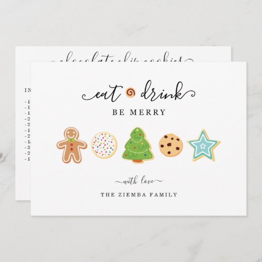 Carte de Noël Recette (Devant / Derrière)