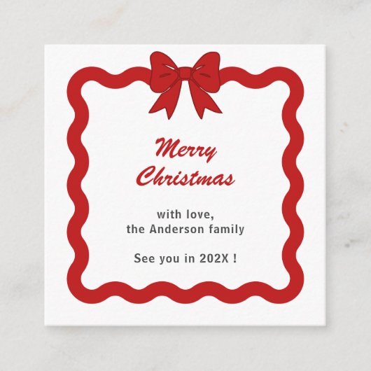 Carte de Noël Red Bow Mini Photo (Devant)
