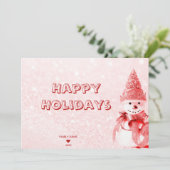 Carte de Noël Red Casquette Snowman (Debout devant)