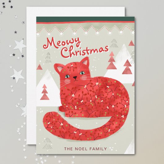 Carte de Noël Red Cat