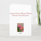 Carte de Noël Red Christmas Cactus (Dos)