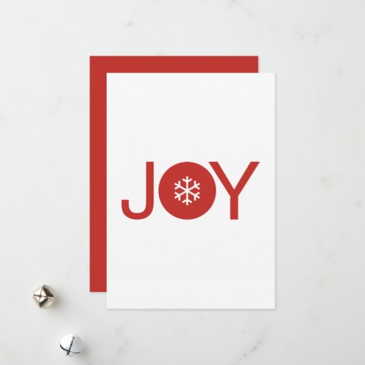 Carte de Noël Red Christmas Joy (Devant/Arrière en situation)