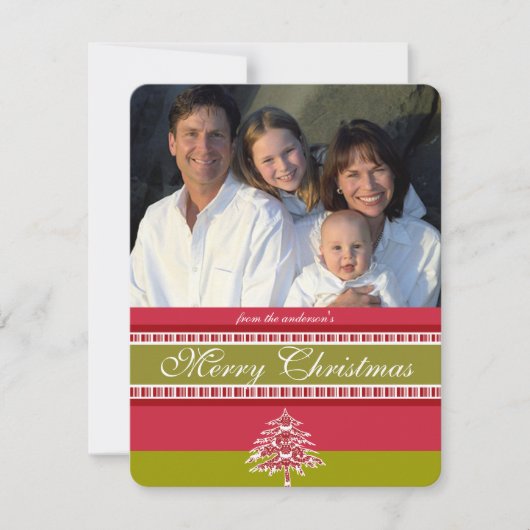 Carte de Noël Red Damas Tree (Devant)