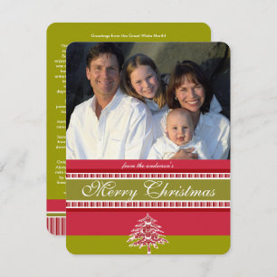 Carte de Noël Red Damas Tree