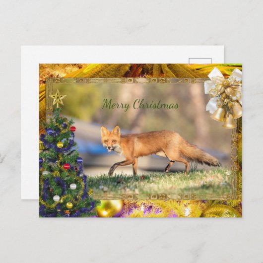 Carte de Noël Red Fox (Devant / Derrière)