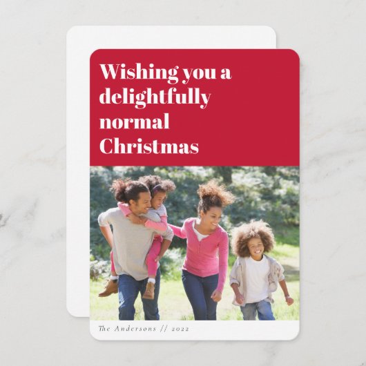 Carte de Noël Red Funy Photo (Devant / Derrière)