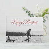 Carte de Noël Red Happy Holidays (Debout devant)