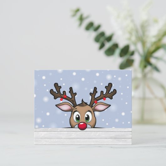 Carte de Noël Red Nose Reindee (Debout devant)