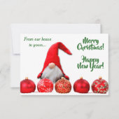 Carte de Noël Red Père Noël Gnome (Devant)