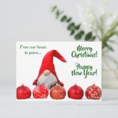 Carte de Noël Red Père Noël Gnome (Debout devant)