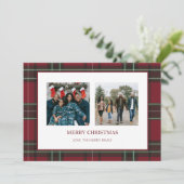 Carte de Noël Red Plaid 2 Photo (Debout devant)