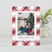 Carte de Noël Red Plaid Flat (Debout devant)