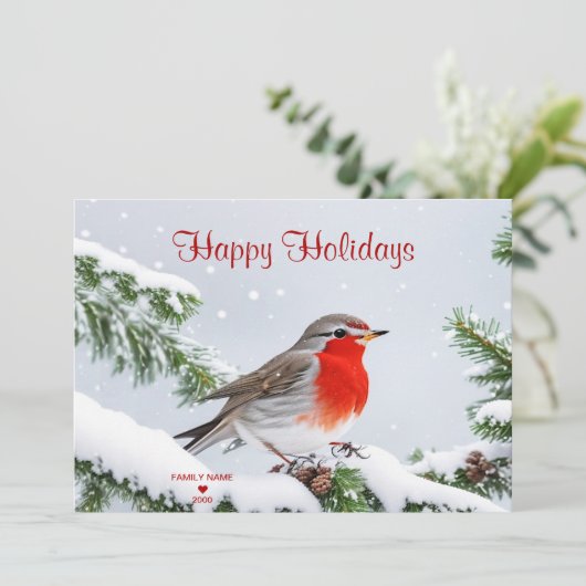 Carte de Noël Red Robin (Debout devant)