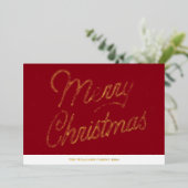 Carte de Noël Red Script Gold Foil (Debout devant)