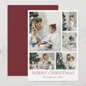 Carte de Noël Red Simple Photo Collage (Devant / Derrière)