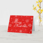 Carte de Noël Red Snowflake (Fleur jaune)