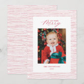 Carte de Noël Red Stried So Très Joyeux Photo (Devant / Derrière)
