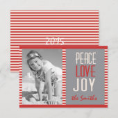 Carte de Noël Red Stripes (Devant / Derrière)