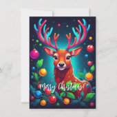 Carte de Noël "Reindeer & Baubles" (Devant)