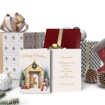 Carte de Noël Reindeer Et Snowman