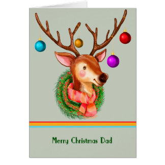 Carte de Noël Reindeer pour papa