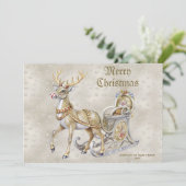 Carte de Noël Reindeer Sleigh (Debout devant)
