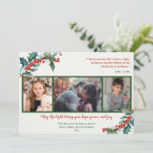 Carte de Noël religieuse aux baies sèches (Debout devant)