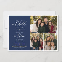 Carte de Noël religieuse avec photo | Un enfant no