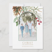 Carte de Noël religieuse Christ en or est né (Devant)